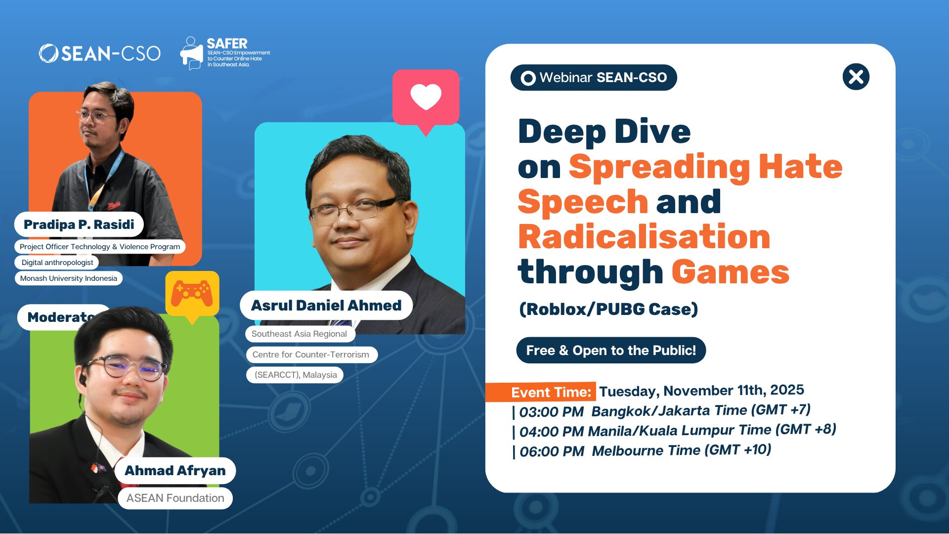[SEAN-CSO Webinar] Deep Dive on Spreading Hate Speech and Radicalisation Through Games (Roblox/PUBG case)